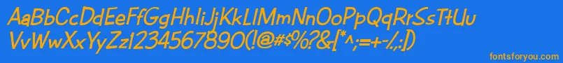 CacFuturaCasualBoldItalic Font – Orange Fonts on Blue Background