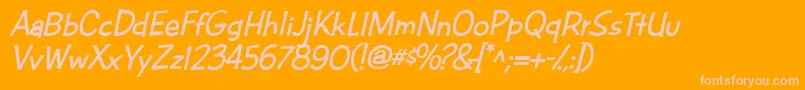 フォントCacFuturaCasualBoldItalic – オレンジの背景にピンクのフォント