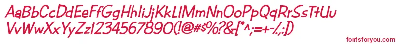 CacFuturaCasualBoldItalic Font – Red Fonts on White Background