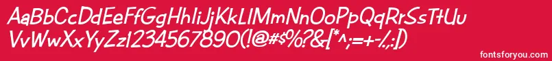 CacFuturaCasualBoldItalic Font – White Fonts on Red Background