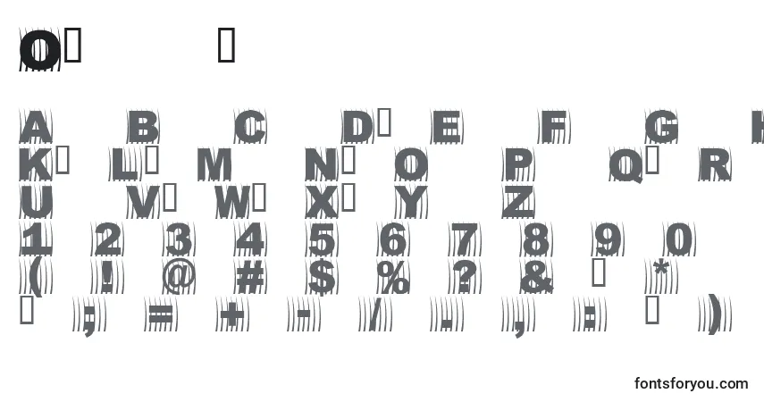 Шрифт Oszics – алфавит, цифры, специальные символы