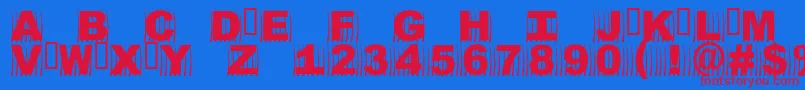 Oszics Font – Red Fonts on Blue Background