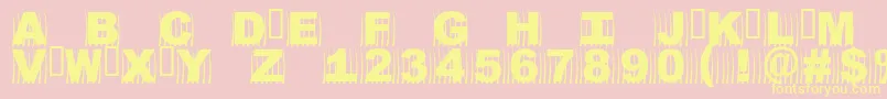 Oszics Font – Yellow Fonts on Pink Background