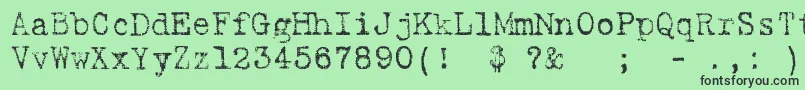 フォントHarting2 – 緑の背景に黒い文字