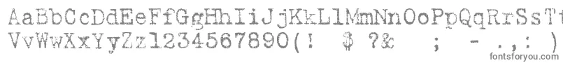 Harting2-fontti – harmaat kirjasimet valkoisella taustalla