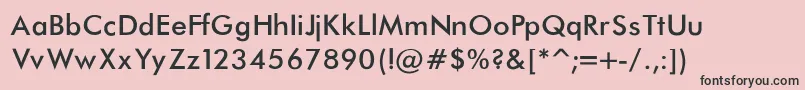 フォントFuturaNormalRegular – ピンクの背景に黒い文字