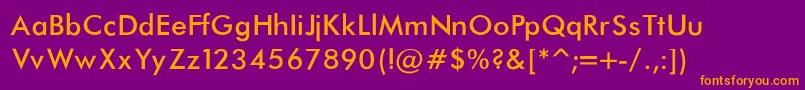 FuturaNormalRegular Font – Orange Fonts on Purple Background