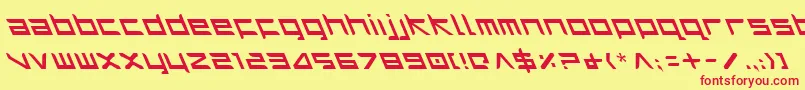 フォントHarrierLeftalic – 赤い文字の黄色い背景