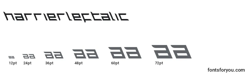 HarrierLeftalic Font Sizes