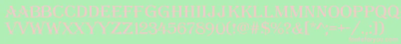 Alger14 Font – Pink Fonts on Green Background