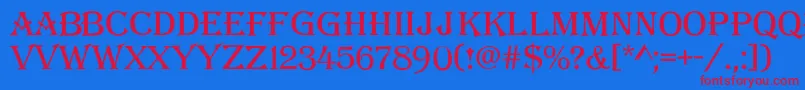 Alger14 Font – Red Fonts on Blue Background