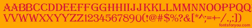 Alger14 Font – Red Fonts on Orange Background