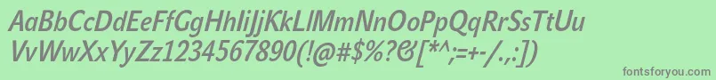 JohnsanscondLiteProBoldItalic Font – Gray Fonts on Green Background