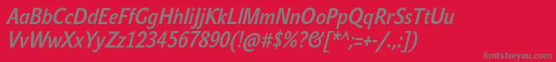 JohnsanscondLiteProBoldItalic Font – Gray Fonts on Red Background