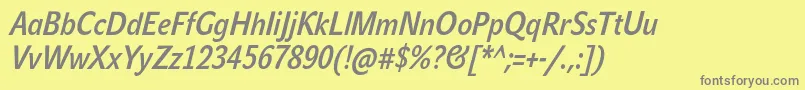 JohnsanscondLiteProBoldItalic Font – Gray Fonts on Yellow Background