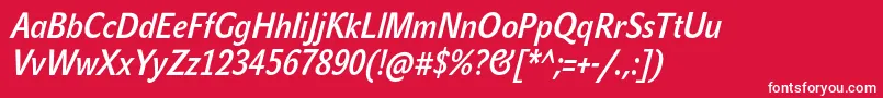 JohnsanscondLiteProBoldItalic Font – White Fonts on Red Background