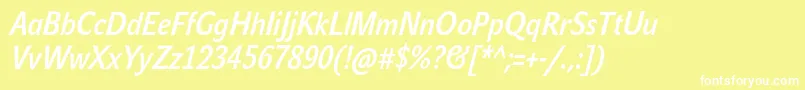 JohnsanscondLiteProBoldItalic Font – White Fonts on Yellow Background