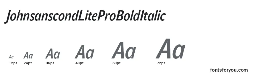 JohnsanscondLiteProBoldItalic Font Sizes