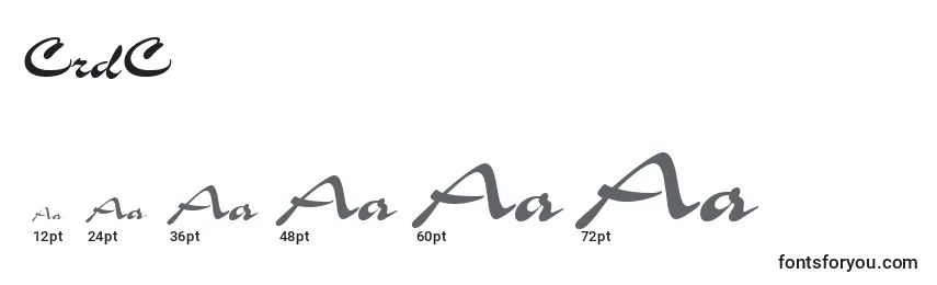 Größen der Schriftart CrdC