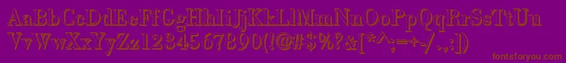 BodonishRegular-Schriftart – Braune Schriften auf violettem Hintergrund