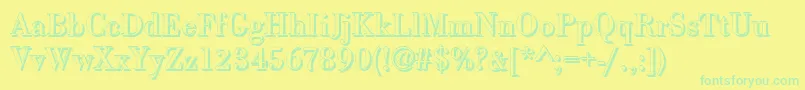 Police BodonishRegular – polices vertes sur fond jaune