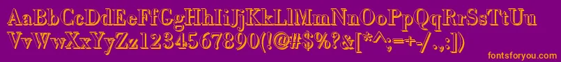 BodonishRegular-Schriftart – Orangefarbene Schriften auf violettem Hintergrund