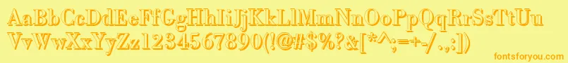 BodonishRegular Font – Orange Fonts on Yellow Background