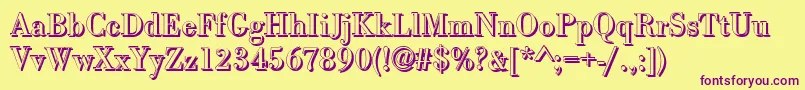 BodonishRegular Font – Purple Fonts on Yellow Background