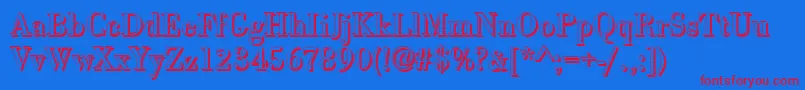 BodonishRegular Font – Red Fonts on Blue Background