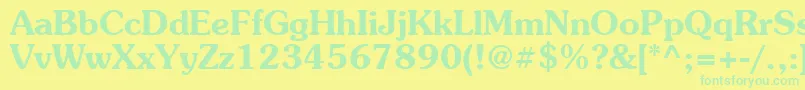 Suevermeer6Demish Font – Green Fonts on Yellow Background