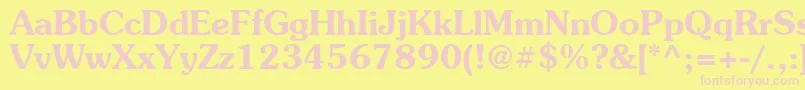 Suevermeer6Demish Font – Pink Fonts on Yellow Background