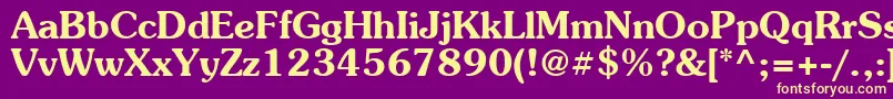 Fonte Suevermeer6Demish – fontes amarelas em um fundo roxo