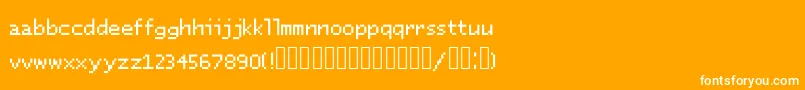 Sylladexfanon-fontti – valkoiset fontit oranssilla taustalla