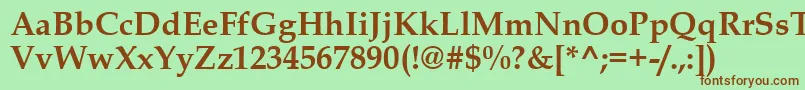 BookAntiquaРџРѕР»СѓР¶РёСЂРЅС‹Р№ Font – Brown Fonts on Green Background