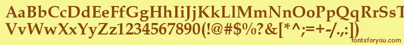 BookAntiquaРџРѕР»СѓР¶РёСЂРЅС‹Р№ Font – Brown Fonts on Yellow Background