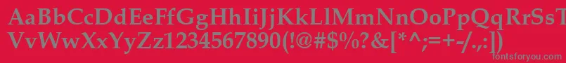 BookAntiquaРџРѕР»СѓР¶РёСЂРЅС‹Р№ Font – Gray Fonts on Red Background