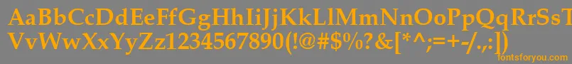 フォントBookAntiquaРџРѕР»СѓР¶РёСЂРЅС‹Р№ – オレンジの文字は灰色の背景にあります。