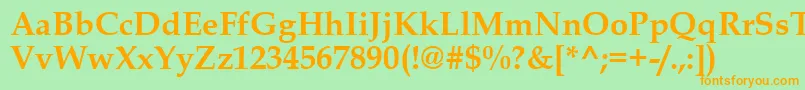 BookAntiquaРџРѕР»СѓР¶РёСЂРЅС‹Р№ Font – Orange Fonts on Green Background