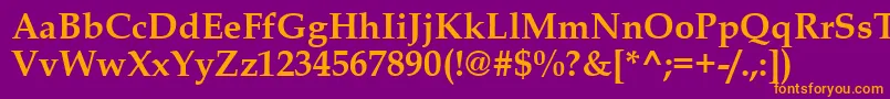 BookAntiquaРџРѕР»СѓР¶РёСЂРЅС‹Р№ Font – Orange Fonts on Purple Background