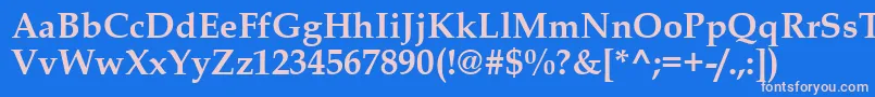 BookAntiquaРџРѕР»СѓР¶РёСЂРЅС‹Р№ Font – Pink Fonts on Blue Background