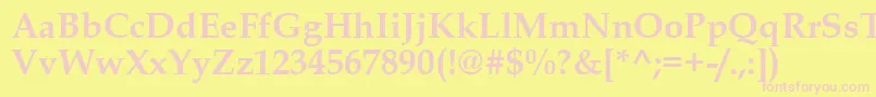 Fonte BookAntiquaРџРѕР»СѓР¶РёСЂРЅС‹Р№ – fontes rosa em um fundo amarelo