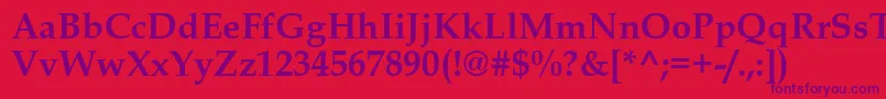 フォントBookAntiquaРџРѕР»СѓР¶РёСЂРЅС‹Р№ – 赤い背景に紫のフォント