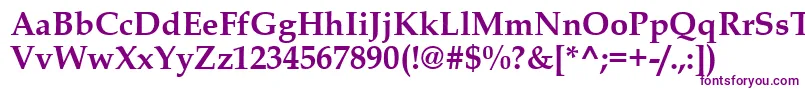 Więcej informacji o czcionce BookAntiquaПолужирный Czcionka BookAntiquaПолужирный – fioletowe czcionki