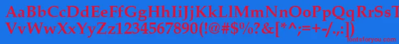 Czcionka BookAntiquaРџРѕР»СѓР¶РёСЂРЅС‹Р№ – czerwone czcionki na niebieskim tle
