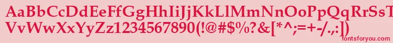BookAntiquaРџРѕР»СѓР¶РёСЂРЅС‹Р№ Font – Red Fonts on Pink Background