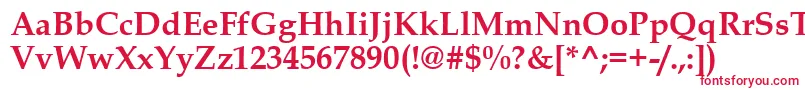 BookAntiquaРџРѕР»СѓР¶РёСЂРЅС‹Р№ Font – Red Fonts on White Background