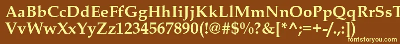 BookAntiquaРџРѕР»СѓР¶РёСЂРЅС‹Р№ Font – Yellow Fonts on Brown Background