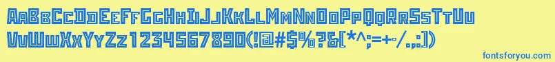 Rodchenkoinlinectt Font – Blue Fonts on Yellow Background