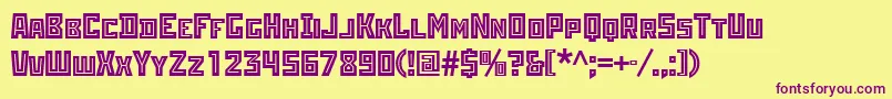 Rodchenkoinlinectt Font – Purple Fonts on Yellow Background