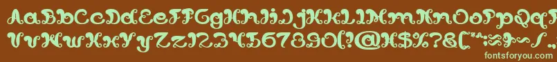 Шрифт BungaMelatiPutihBold – зелёные шрифты на коричневом фоне